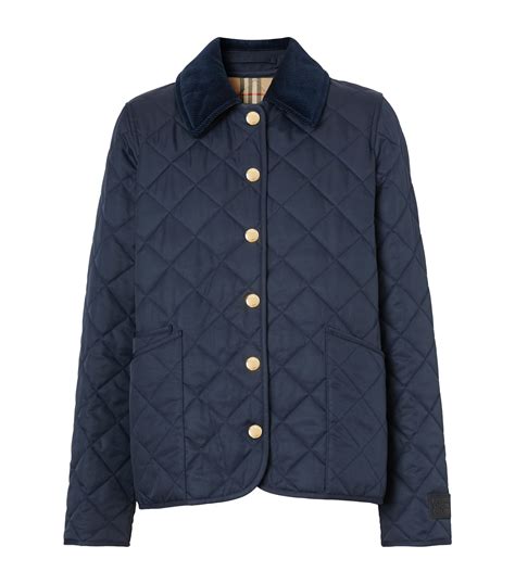 diamond quilted burberry jacket|Corduroy Collar Diamond Quilted Jacket in Midnight .